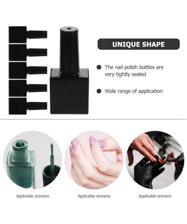 IMIKEYA Lot de 6 Flacons de Vernis Ongles Gel Vides Verre Noir Opaque 10 Ml Pinceau Int gr Rechargeables pour Manucure Professionnelle et Voyage - Buy Online on GoSupps.com