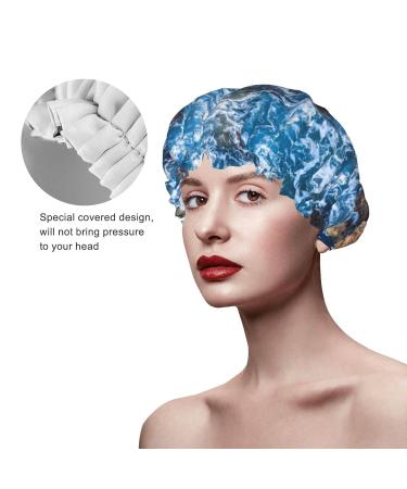 Stylish Sea Stones Printed Waterproof Shower Cap Fits All Head Sizes and Hair Textures for Women - Buy Online on GoSupps.com