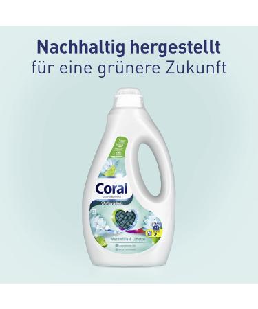 Coral Liquid Detergent Water Lily & Lime | Long-Lasting Fragrance | Colorful Laundry | 1.15L Pack - Buy Online on GoSupps.com