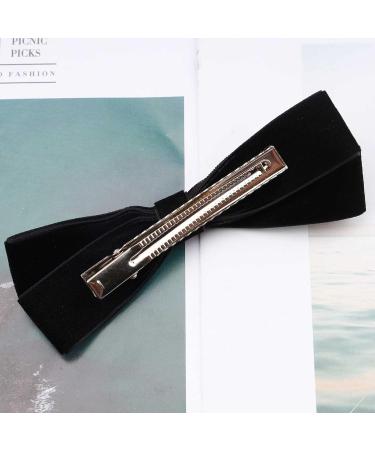 Yheakne Black Velvet Bow Hair Clip | Satin Barrette Headwear for Women & Girls | Winter Hair Accessory Gift - Buy Online on GoSupps.com