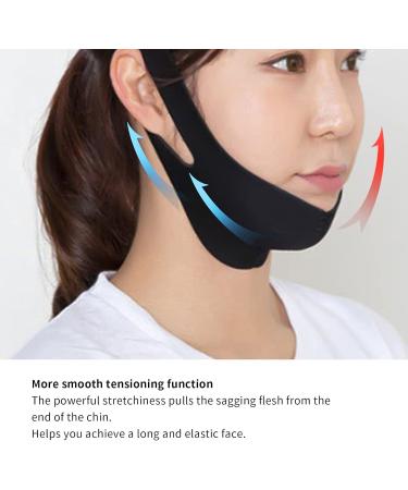Chin Cheek Lift Up Belt Three-dimensional Cutting Face Slimming Bandage Promote Comfortable Fit Diving Material Black - Buy Online on GoSupps.com