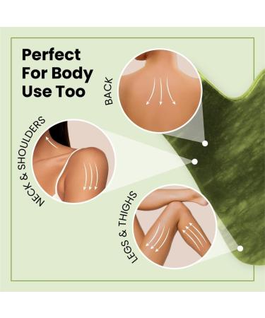 Lindo Jade Gua Sha Duo - Natural Jade Stone Facial Contour Massager Tool for Anti-Aging Skincare - 2 Pack - Buy Online on GoSupps.com