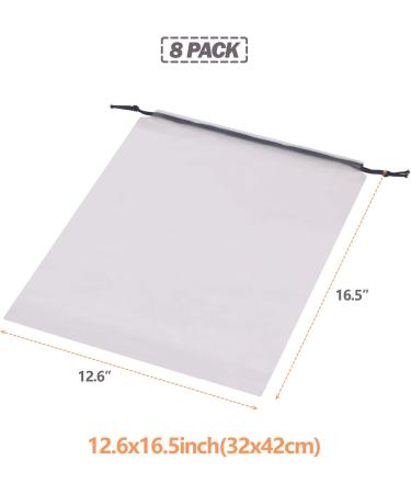 DIOMMELL Set of 8 Transparent Shoe Bags for Travel - Large Clear Plastic Storage Organizers for Men and Women - Buy Online on GoSupps.com