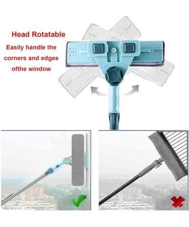 ZQTHL High-Rise Window Cleaning Tool with U-Shaped Telescopic Rod Extendable Squeegee Window Cleaner Equipment - Indoor Outdoor - Buy Online on GoSupps.com