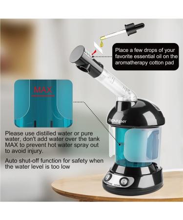 360 Rotatable Ozone Facial Steamer - 40 Min Steam Time - Unclogs Pores - Portable Personal Care - Black - Buy Online on GoSupps.com