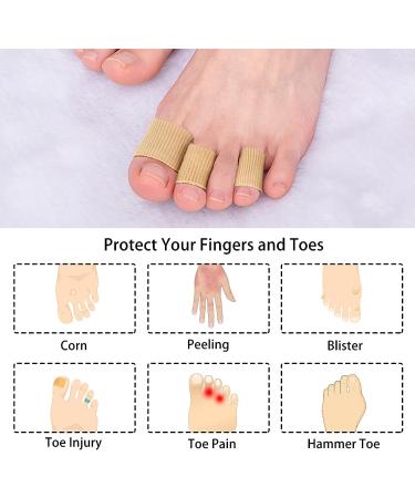 YEAJOIN Soft Gel Toe Sleeve Protectors 42PCS - Toe Cushion Tubes for Bunion, Hammer Toe, Corns, Blisters - 3 Sizes - Toe Spacers for Feet and Fingers - Buy Online on GoSupps.com