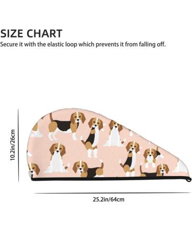 Beagle Dog Microfiber Hair Towel - Super Absorbent Coral Velvet Wrap for Women | Quick Dry for Long Curly & Thick Hair - Buy Online on GoSupps.com