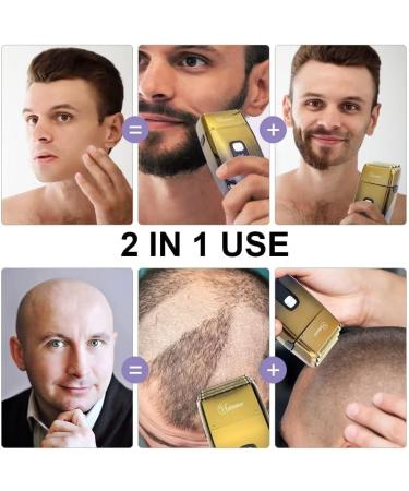 Hatteker Triple Blades Shaver Electric Shaver Razor for Men Close Bald Head Barber Shaver Trimmer Waterproof Wet & Dry Cordless Gold - Buy Online on GoSupps.com