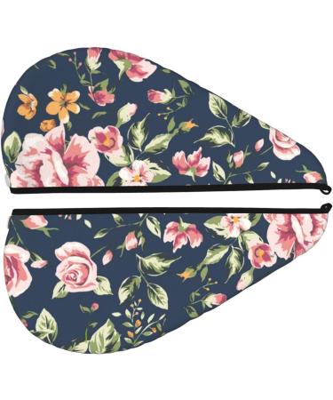 Microfiber Hair Drying Cap - Vintage Floral Soft Absorbent Hair Towel for Curly Long & Thick Hair | Quick Dry & Fast Drying - Buy Online on GoSupps.com