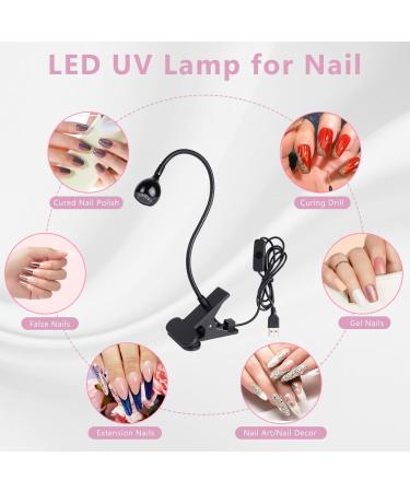 Lophe UV Lamp for Gel Nails - Flexible Swan Neck LED Nail Dryer Mini Rotatable with Fuse Clip - Perfect for All Gel Nail Polish (Black) - Buy Online on GoSupps.com
