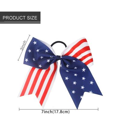American Flag Cheer Bow for Girls - Red White Blue Patriotic Hair Accessory - Buy Online on GoSupps.com