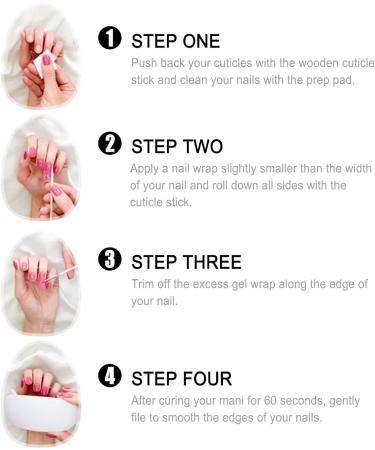 Foyute Semi Cured Gel Nail Strips 20 Pcs Soft Self-Adhesive Gel Nail Polish Wraps Sticker for Salon-Quality Manicure Set Long Lasting Easy to Apply & Remove Nail File & Wooden Stick (Pink) - Buy Online on GoSupps.com