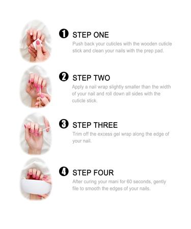 20pcs Semi Cured Gel Nail Strips - Pure White Nail Polish Stickers | Long Lasting Full Nail Wraps with Nail File | Compatible with UV Lamps - Buy Online on GoSupps.com