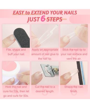 Aikker Nail Extension Kit with 500 Coffin False Nails & UV/LED Lamp - AK27 - Buy Online on GoSupps.com