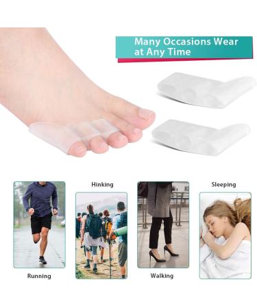 Pinky Toe Separators - 2 Pairs Gel Protectors for Overlapping & Curled Toes - Buy Online on GoSupps.com