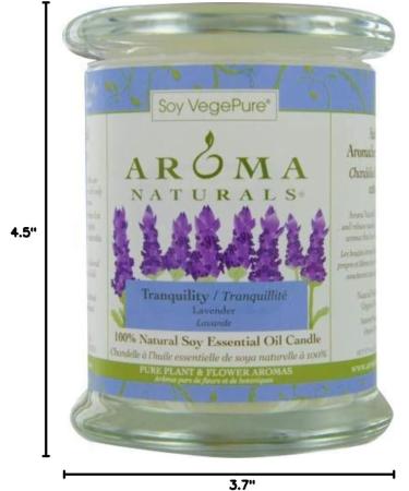 100% Natural Soy Essential Oil Candle - Tranquility Lavender 8.8 oz | Aroma Naturals - Eco-Friendly & Luxurious Home Fragrance - Buy Online on GoSupps.com