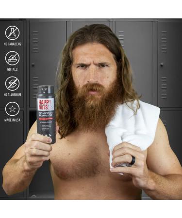 Happy Nuts Comfort Powder - Anti-Chafing Body Powder for Men - 6 Ounce - Buy Online on GoSupps.com