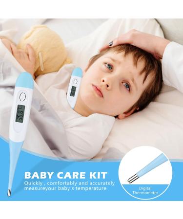 10-Piece Baby Grooming Kit | Newborn Healthcare Essentials Set for Nursery | Blue | Hair Brush, Nail Clipper, Thermometer | Infant Boys Girls - Buy Online on GoSupps.com