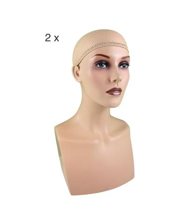Luttmann 2 Pack Wig Cap - Nylon Network Caps for Wig Beams - Beige Lace Underschaft - International Shipping Available - Buy Online on GoSupps.com