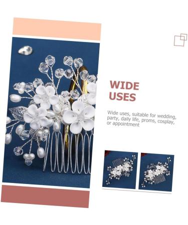 Angoily Bridal Headwear Bridal Hair Decor Hanfu Hair Accessories Flower Girl Hair Accessory Flower Hair Accessories Party Supply Tiara Bride Comb Abs Imitation Pearl Rhinestones - Buy Online on GoSupps.com