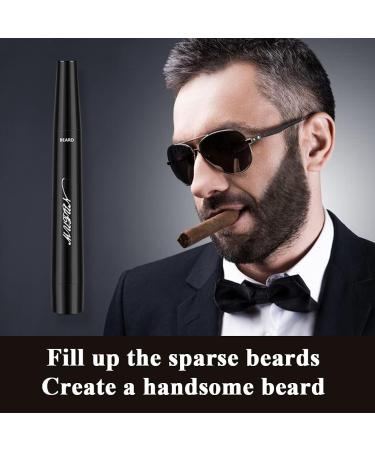 Beard Pencil Filler for Men - Long-Lasting Coverage, Natural Finish, Waterproof - 2PCS (BLACK) - Buy Online on GoSupps.com