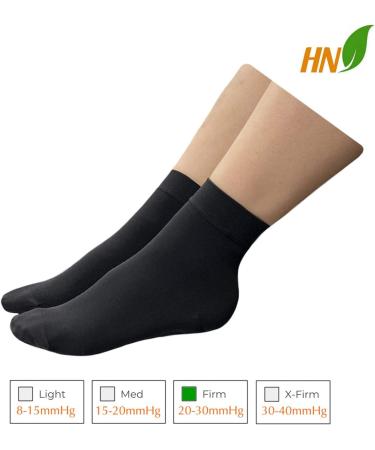 Closed Toe Ankle Compression Socks 20-30 mmHg for Wide Feet | Black S/M - International Shipping Available - Buy Online on GoSupps.com