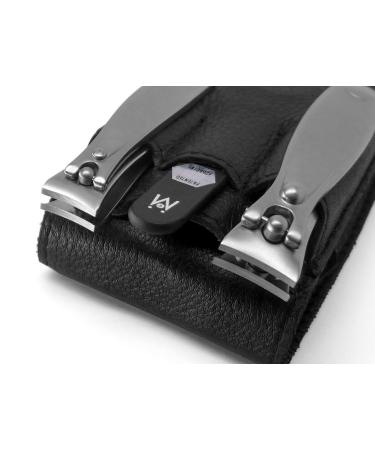 Germanikure 3pc Travel Manicure Set - Handmade in Solingen Germany, FINOX Stainless Steel Tools, Fingernail & Toenail Clippers, Glass Nail File in Leather Case - Buy Online on GoSupps.com