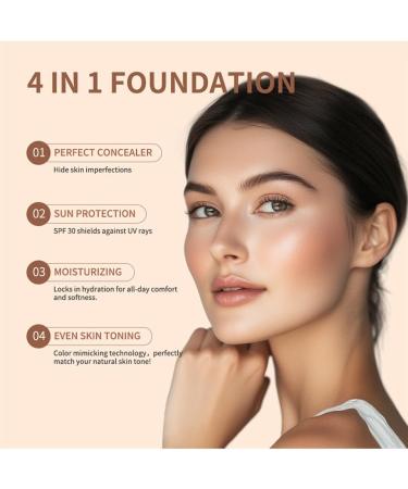  SONGVISON 4-in-1 Liquid Foundation Color Change Concealer Medium & Full Coverage Moisturizer Ultra-Light Color Long-Lasting & Waterproof Skin Tint with Luminous Finish - Buy Online on GoSupps.com