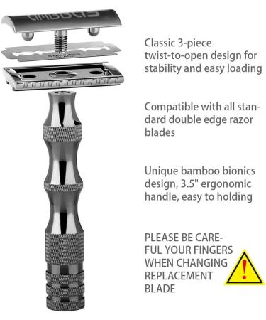 Anbbas Safety Razor Double Edge Wet Shaver for Men & Women | Includes 10 Razor Blades - Perfect for Smooth Shaving - Buy Online on GoSupps.com