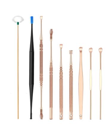 BLMIEDE Spring Massage Set Tool Ear Wax Steel Ear Wax Stick Cleaning Stainless Pick Innovative Ear Cleaning Picking Ear Tool Beauty Tools Noise uction Unit (C One Size) C One Size