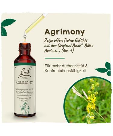 Original Bach Flower Drops No. 1 Agrimony - Reveal True Feelings | 20ml - International Shipping Available - Buy Online on GoSupps.com