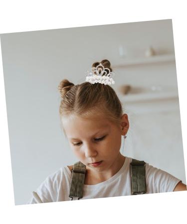 Hair Accessories Girl Hair Tie Pearl Crown Hair Tie Pearl Beaded Hair Scrunchies Hair Ties for Girls Pearl Hair Tie with Crown Ponytail Holder Rubber Band Plastic Pearl Beads Child - Buy Online on GoSupps.com