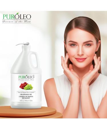PUROLEO Grapeseed Oil 128 Fl Oz/3784 ML (Packed In Canada) 100% Pure Moisturizer Carrier Oil massage oil baby oil hair oil body oil baby oil hair care Oil for hair 128 Fl Oz (Pack of 1) - Buy Online on GoSupps.com