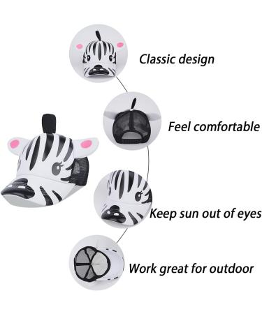 LANGZHEN Toddler Cute Animal Baseball Cap | Adjustable Mesh Back Sun Hat for Kids | Boys and Girls (S-Zebra) - Buy Online on GoSupps.com