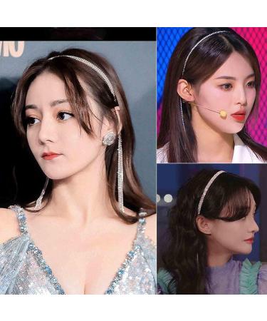 Yheakne Bling Rhinestone Tassel Hair Band Headband Sparkling Thin Hair Hoop Row Crystal Headband Headwear Silver Wedding Headpieces Bridal Hair Accessories for Women and Girls - Buy Online on GoSupps.com