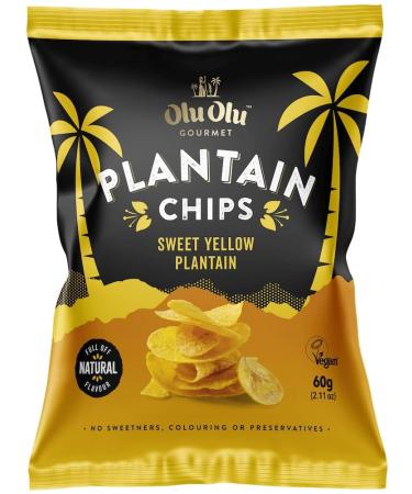 Olu Olu Gourmet I Plantain Chips I Sweet Yellow Plantain I 60G I Pack of 12