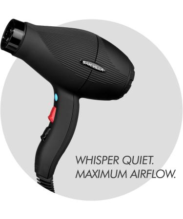 Sam Villa Lightweight Ionic Hair Dryer - Professional Quiet Variable Speed & Temperature - Black Matte Soft Touch - Buy Online on GoSupps.com