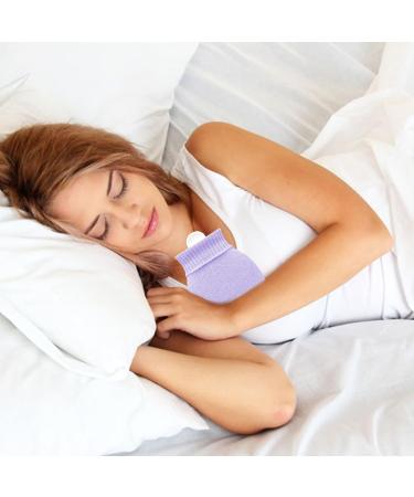 Small Hot Water Bottle with Cover - 320ml Mini Silicone Heat Pack for Pain Relief Warm & Cold Compress Ideal for Menstrual Cramps - Purple - Buy Online on GoSupps.com