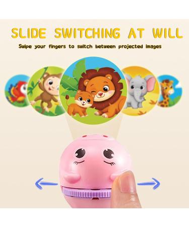 Buy 2-Piece Flashlight Projector for Kids - Lamp & Slide Projector with 96 Animal Patterns (Blue & Pink) - Buy Online on GoSupps.com