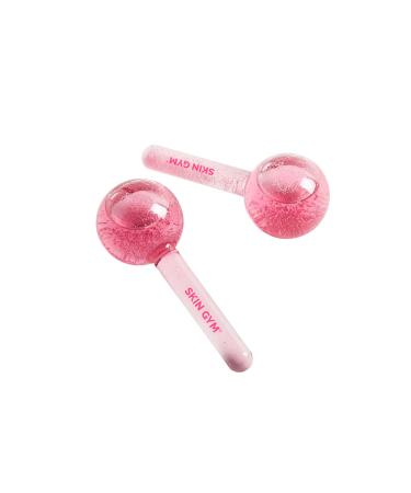 Skin Gym Ice Globe Beauty Balls Bead Cryocicles - Face Eye Cold Roller Massager - Reduce Puffiness  Pores and Wrinkles Pink liquid