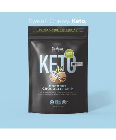 Oakhouse Bakery Keto Snack Bites Coconut Chocolate Chip - 8oz Low Carb, Gluten-Free, Grain-Free Snack - Buy Online on GoSupps.com