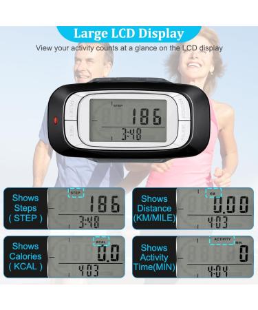 Fivtsme 3D Pedometer Clip - Step Counter for Walking | Simple Large Display Fitness Tracker for Men & Women | No App or Phone Required - Buy Online on GoSupps.com