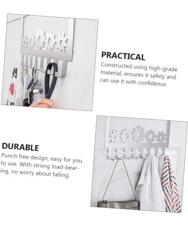 Yardenfun 1pc Door Hook Punch Row Hook Clothes Rack Decorative Coat Hook Towel Hooks Hat Stainless Steel - Buy Online on GoSupps.com