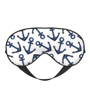 Navy Blue Anchor Sleep Mask Adjustable Double -Sided Eye Mask Soft Sleeping Eye Covers for Sleeping Perfect Shading Reduce Eye Edema