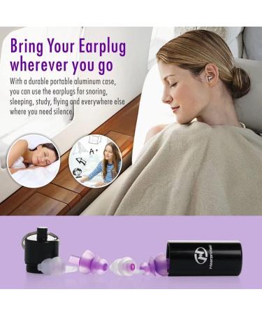 Hearprotek Ultra Soft Sleeping Ear Plugs 2 Pairs (32db & 30db) - Noise Reduction and Hearing Protection for Side Sleepers, Snoring, Working, Construction - Purple - Buy Online on GoSupps.com