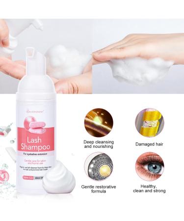 Eyelash Shampoo for Extensions - 60ml Bubble Gum Foam Cleaner for Salon & Home Use - Buy Online on GoSupps.com