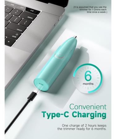 2023 Rechargeable Nose Hair Trimmer for Men & Women - Painless Ear, Eyebrow & Facial Hair Trimmer with Powerful Motor & Dual-Edge Blades - Easy Cleansing, IPX7 Waterproof - Green - Buy Online on GoSupps.com
