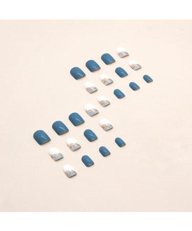 JustOTRY 24 Pcs White Medium False Nails - Trendy Squoval French Press on Nails with Nail Glue for Women and Teens - Buy Online on GoSupps.com