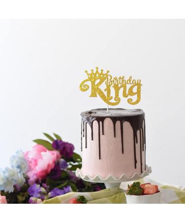 Tenhaisi Gold Glitter King Birthday Cake Topper for Boy 1st 3rd 10th 16th 18th 20th 21st 25th 29th 30th 40th 50th Birthday Man Boy Prince Birthday Party Decorations Happy Birthday Cake Topper - Buy Online on GoSupps.com