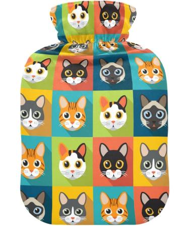 Buy Cute Colorful Cat Heat Bottle - 1L Hot Water Bottle for Pain Relief & Warmth | Perfect for Sports Injuries & Cozy Comfort - Buy Online on GoSupps.com